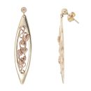 9ct Yellow and Rose Gold Tree of Life Marquise Clogau Drop Earrings