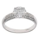 18ct White Gold 0.75ct Princess And Marquise Cut Diamond Cluster Ring