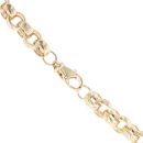 9ct Yellow Gold Patterned and Plain Belcher Chain 24"