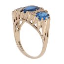 9ct Yellow Gold Cubic Zirconia and Sapphire Fancy Ring