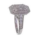18ct White Gold Emerald Cut Diamond Cluster Ring
