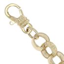 9ct Yellow Gold Patterned and Plain Belcher Bracelet 8"