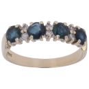 9ct Yellow Gold 0.06ct Diamond And Sapphire Half Eternity Ring