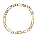9ct Yellow Gold Figaro Bracelet 8"