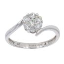 9ct White Gold Diamond Cluster Ring by Anya Belle