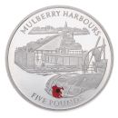 2004 Elizabeth II Mulberry Harbours Gibraltar £5 Coin