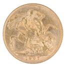1907 Edward VII Large Head UK Full Sovereign Coin