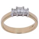18ct Yellow Gold 0.35ct Diamond Trilogy Ring