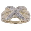 9ct Yellow Gold 0.05ct Brilliant Cut Diamond Crossover Ring