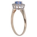 9ct Yellow Gold 0.10ct Diamond and Sapphire Cluster Ring