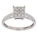 9ct White Gold 0.20ct Brilliant Cut Diamond Cluster Ring