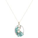 18ct Yellow Gold 0.35ct Brilliant Cut Diamond And Blue Gemstone Pendant And Chain 18"
