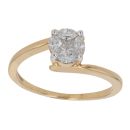 18ct Yellow Gold 0.40ct Princess And Marquise Cut Diamond Cluster Ring