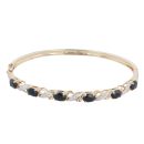 9ct Yellow Gold 0.02ct Diamond and Sapphire Bangle