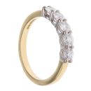 18ct Yellow Gold 0.75ct Brilliant Cut Diamond Five Stone Ring