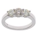 18ct White Gold 1.00ct Brilliant Cut Diamond Graduated Trilogy Ring