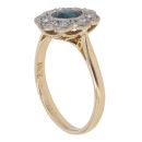 18ct Yellow Gold 0.25ct Brilliant Cut Diamond And Sapphire Cluster Ring