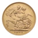 1902 Edward VII Large Head UK Full Sovereign Coin