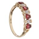 9ct Yellow Gold 0.05ct Brilliant Cut Diamond and Garnet Fancy Ring