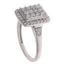 9ct White Gold 0.70ct Brilliant Cut Diamond Cluster Ring