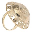 14ct Yellow Gold Lion Patterned Fancy Ring