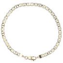 9ct Yellow and White Gold Patterned Anchor Bracelet 7"