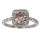 18ct Yellow Gold 0.20ct Brilliant Cut Diamond and Morganite Cluster Ring