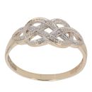 9ct Yellow Gold 0.05ct Diamond Crossover Ring