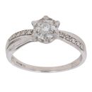 9ct White Gold 0.25ct Brilliant Cut Diamond Cluster Ring