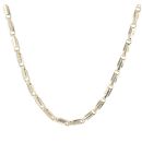 14ct Yellow Gold Greek Key Bar Link Chain 22"