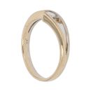 9ct Yellow and White Gold 0.10ct Diamond Solitaire Ring