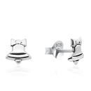 Silver 6x6mm Bell Stud Earrings