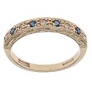 9ct Yellow Gold 0.10ct Brilliant Cut Diamond and Sapphire Eternity Ring