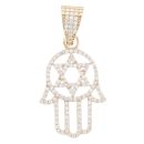 9ct Yellow Gold Hamza Hand Pendant