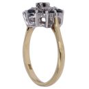 18ct Yellow Gold 0.40ct Brilliant Cut Diamond and Sapphire Cluster Ring