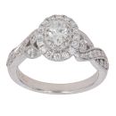 14ct White Gold 0.87ct Oval, Marquise And Brilliant Cut Diamond Cluster Ring