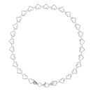 Silver Diamond Cut Hearts Anklet Bracelet 10"