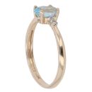 9ct Yellow Gold 0.04ct Diamond And Created Topaz Single Stone Ring