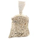 9ct Yellow Gold Cubic Zirconia Jesus Pendant