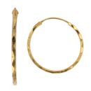 22ct Yellow Gold Diamond Cut Hoop Earrings