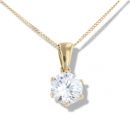 9ct Yellow Gold Cubic Zirconia Pendant And 16" Chain