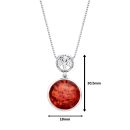 Sterling Silver Baltic Amber Tree of Life Drop Pendant Necklace