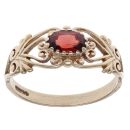 9ct Yellow Gold Garnet Solitaire Ring