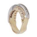 14ct Yellow and White Gold 1.10ct Brilliant Cut Diamond Crossover Ring