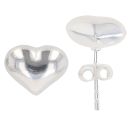 Silver Heart Stud Earrings
