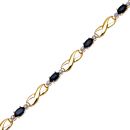 9ct Yellow Gold Oval Sapphire and Diamond Bracelet