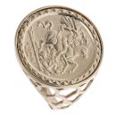 9ct Yellow Gold St George Coin Ring