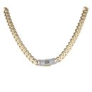 14ct Yellow Gold Monaco Classic Plain Pave Lock Curb Chain 20"