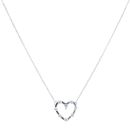 18ct White Gold 0.50ct Brilliant Cut Diamond Heart Pendant and Chain 18"