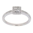 18ct White Gold 0.27ct Princess And Brilliant Cut Diamond Cluster Ring